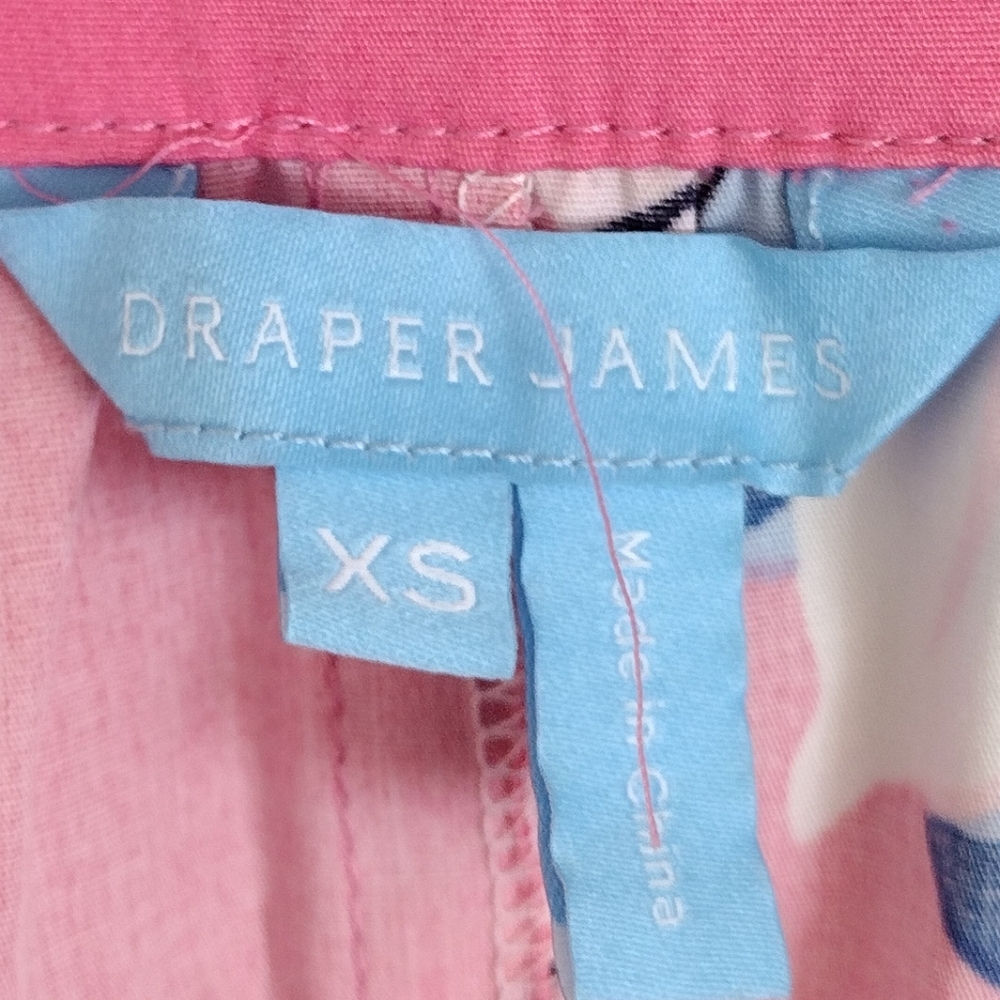 Draper James Tiered Floral Pink Cotton Spandex Button Up Dress Size XS - Picture 6 of 10
